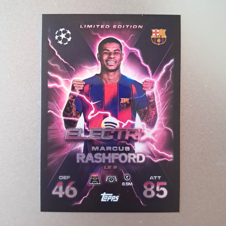 Topps Match Attax Extra 2025/26 - Marcus Rashford LE9 – Electrix Limited Edition – FC Barcelona – Topps Match Attax Extra 2025/26