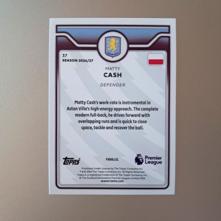 Matty Cash #37 – Pink Voltage – Aston Villa – Topps Flagship Premier League 2026/27 [1]