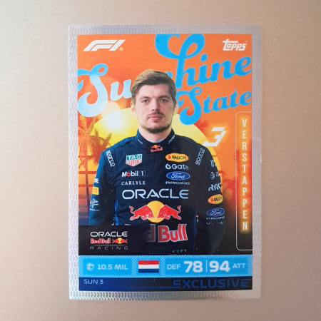 Topps F1 Turbo Attax 2026 - Max Verstappen SUN3 – Sunshine State – Oracle Red Bull Racing – Topps Turbo Attax 2026