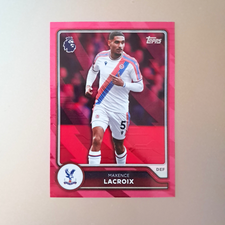 Topps Flagship Premier League 2026/27 - Maxence Lacroix #106 – Pink Voltage – Crystal Palace – Topps Flagship Premier League 2026/27