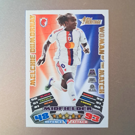 Topps Match Attax Extra 2025/26 - Melchie Dumornay 278 – Topps Heritage Woman of the Match – OL Lyonnes – Topps Match Attax Extra 2025/26