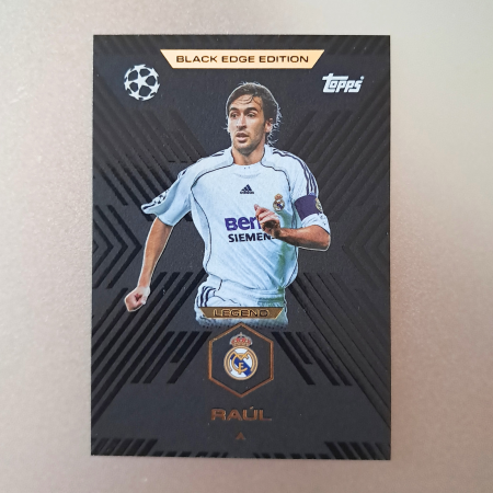 Topps Match Attax Extra 2025/26 - Raúl BE6 – Black Edge Edition – Real Madrid – Topps Match Attax Extra 2025/26