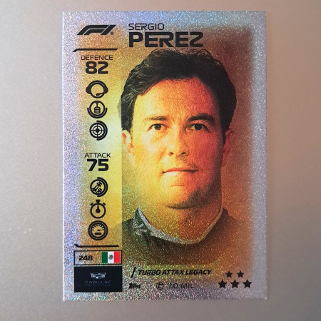 Topps F1 Turbo Attax 2026 - Sergio Perez #248 – Turbo Attax Legacy – Cadillac Formula 1 Team – Topps Turbo Attax 2026