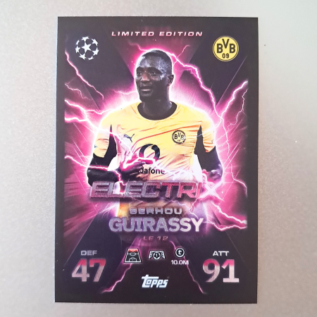 Topps Match Attax Extra 2025/26 - Serhou Guirassy LE12 – Electrix Limited Edition – Borussia Dortmund – Topps Match Attax Extra 2025/26