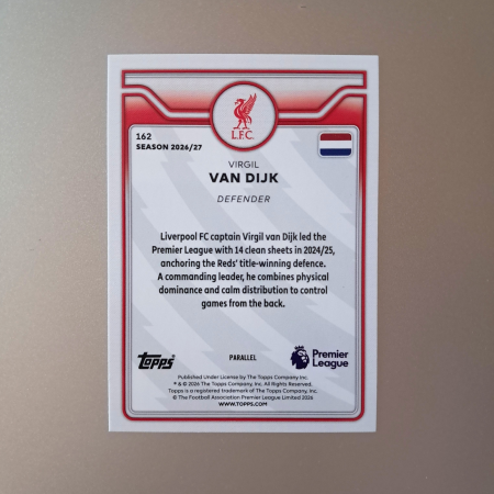Virgil van Dijk #162 – Pink Voltage – Liverpool FC – Topps Flagship Premier League 2026/27 [1]