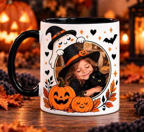 CĂNI TERMOSENSIBILE PERSONALIZATE - Cană Termosensibilă Halloween Personalizată cu Poză