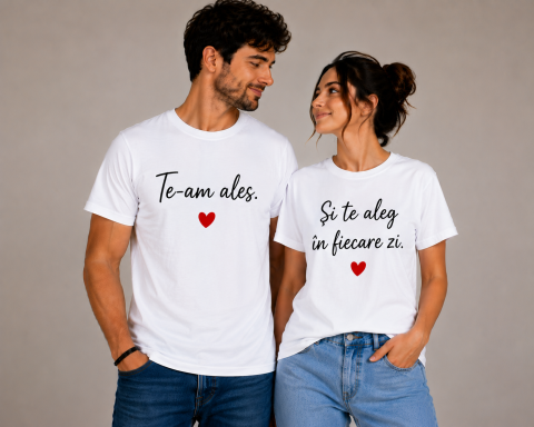 SET TRICOURI CUPLU - Set Tricouri Cuplu – Te-am ales / Și te aleg în fiecare zi