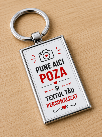 BRELOCURI PERSONALIZATE - Breloc personalizat cu poza și textul tău – Creează un cadou unic