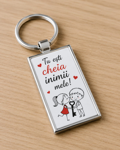 BRELOCURI PERSONALIZATE - Breloc personalizat „Tu ești cheia inimii mele!”
