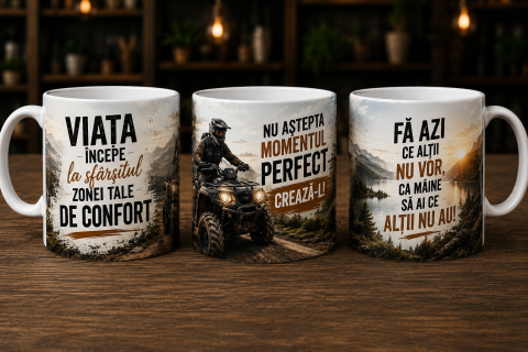 CĂNI MOTIVAȚIONALE - Cană cu Mesaj Motivațional - Aventură și Adrenalină