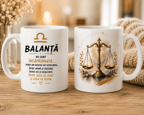 CADOURI PERSONALIZATE - CANĂ CU ZODIA BALANȚĂ