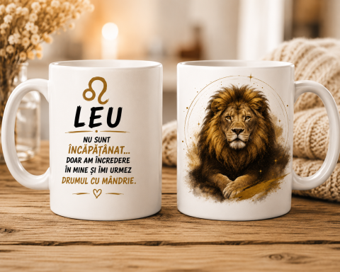 CADOURI PERSONALIZATE - CANĂ CU ZODIA LEU