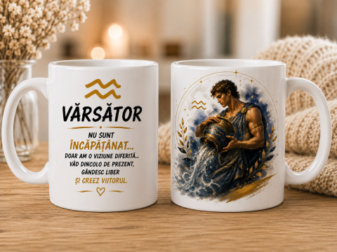 CADOURI PERSONALIZATE - CANĂ CU ZODIA VĂRSĂTOR