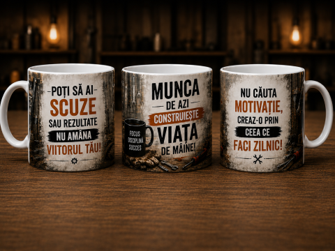 CĂNI MOTIVAȚIONALE - Cană Motivațională pentru Cafea – Mesaj Inspirațional