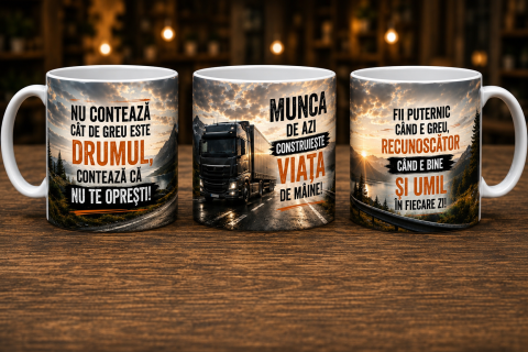 CĂNI MOTIVAȚIONALE - Cană Motivațională pentru Șoferi TIR și Camion – Mesaj Inspirational