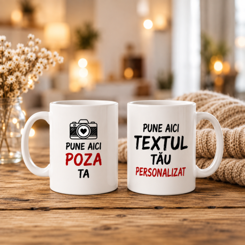 CĂNI PERSONALIZATE CU POZĂ SI TEXT - Cană personalizată cu poză și text
