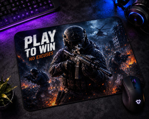 MOUSEPAD-URI PERSONALIZATE - MOUSEPAD GAMING - „PLAY TO WIN • NO EXCUSES”