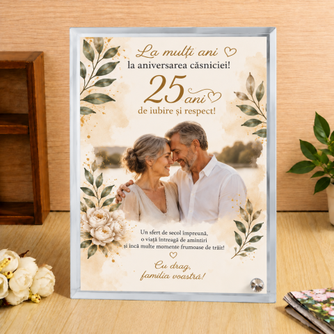 CADOURI PERSONALIZATE - Ramă foto personalizată pentru aniversarea căsniciei