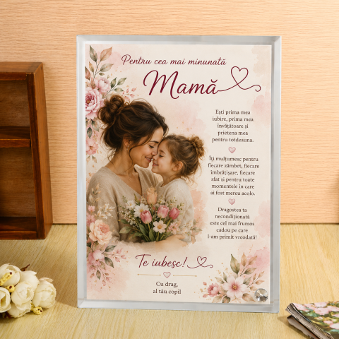 RAME FOTO PERSONALIZATE - Ramă foto personalizată pentru mamă – Cadoul care spune „Te iubesc” fără cuvinte