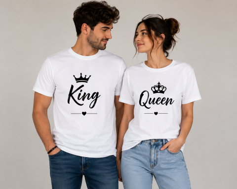SET TRICOURI CUPLU - Set Tricouri Cuplu King & Queen
