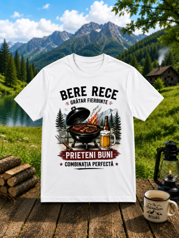 TRICOURI AMUZANTE - Tricou personalizat „Bere Rece, Grătar Fierbinte”