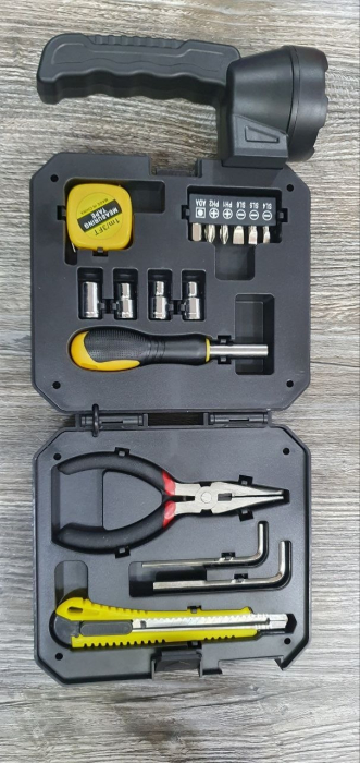 Lanterna solara si trusa de scule 4 in 1, lanterna portabila solara reincarcabila cu LED-uri de mare putere USB Flash, lanterna de urgenta cu trusa de scule incorporata, lanterna multifunctionala, neg [3]