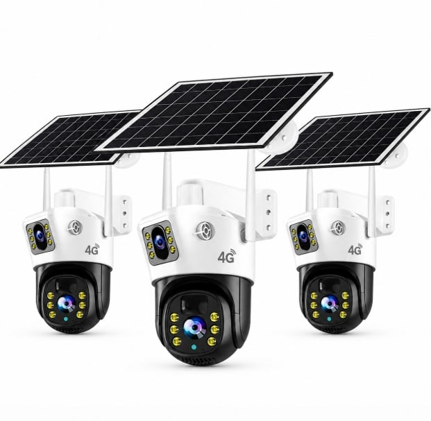 PACHET 3 X Camera de Supraveghere cu Panou Solar slot SIM 4G V380Pro 8MP [6]