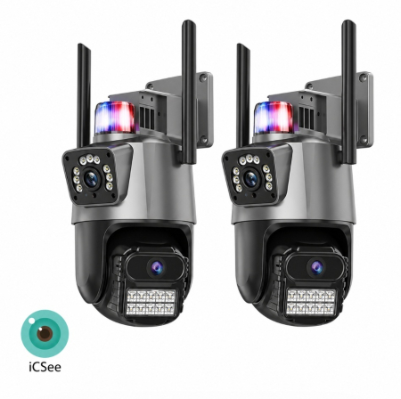 Camere Supraveghere - 2 X CAMERA SUPRAVEGHERE DUBLA 8MP ULTRA HD ZOOM 5X WIFI