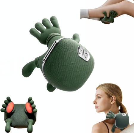 NOUTATI - Aparat Masaj Cervical pentru Gat, Umeri, Picioare si Abdomen, Deep TISSUE, 4D cu Incalzire, Profesional, Fara fir, Imita Mana