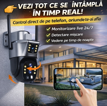 CAMERA DE SUPRAVEGHERE CU PANOU SOLAR SLOT DE CARTELA 4G DUBLA [9]