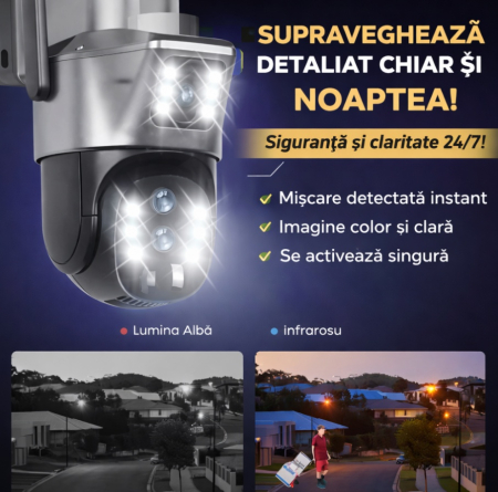 CAMERA DE SUPRAVEGHERE CU PANOU SOLAR SLOT DE CARTELA 4G DUBLA [6]