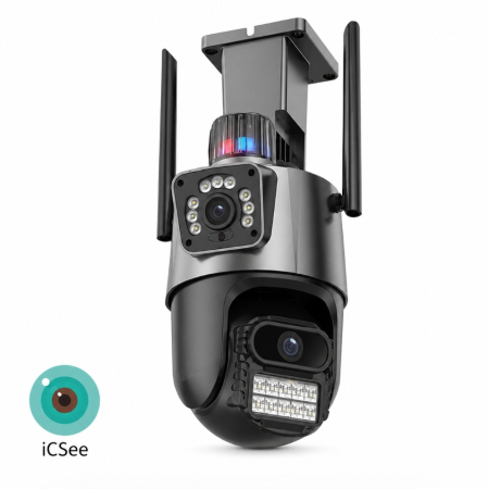 Camere Supraveghere - CAMERA SUPRAVEGHERE DUBLA 8MP ULTRA HD ZOOM 5X WIFI