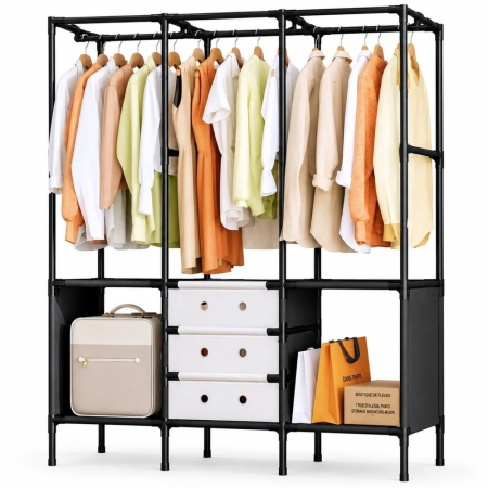NOUTATI - Dulap modular 122x41x188 pentru haine, umerase si incaltaminte