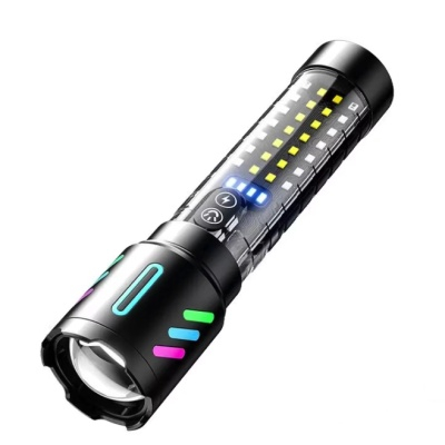 NOUTATI - Lanterna Profesionala LED CB 519B cu incarcare type C de 20cm pentru drumetii 500m