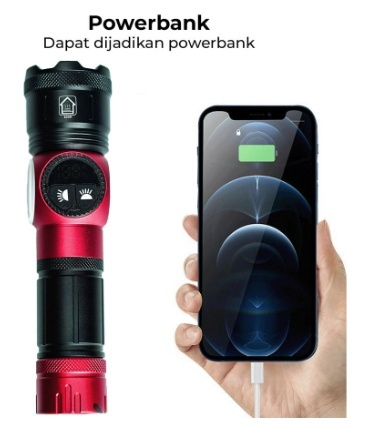 Lanterne - Lanternă puternica cu Zoom In/Out, 9 Moduri de Lumină Puternică, LED + COB, Carcasă din Aluminiu, Husă Gratuită
