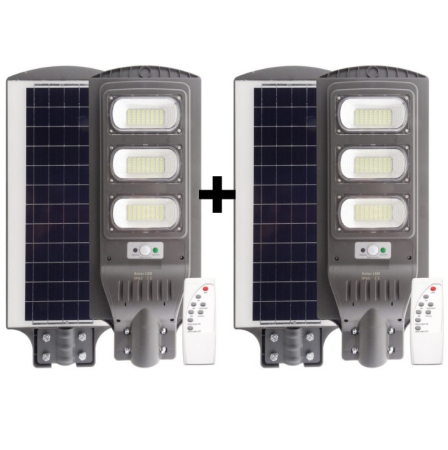 LAMPI SOLARE☀️ - Pachet 2 x Lampa stradala cu picior metalic 90w
