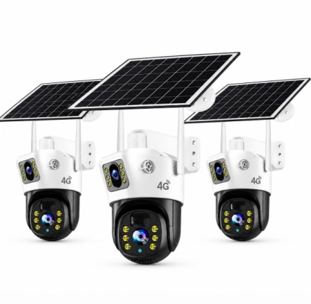 PACHET 3 X Camera de Supraveghere cu Panou Solar slot SIM 4G V380Pro 8MP [5]