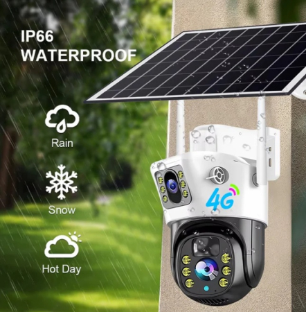 PACHET 3 X Camera de Supraveghere cu Panou Solar slot SIM 4G V380Pro 8MP [1]