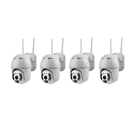 Camere Supraveghere - PACHET 4 CAMERE SUPRAVEGHERE WIFI AH-XM-A6 5MP, V380, SENZOR MISCARE, CONECTARE WIFI / CABLU UTP