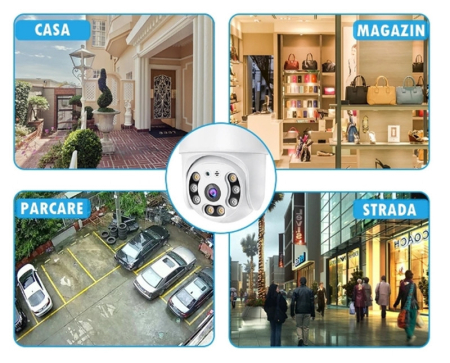 PACHET 4 CAMERE SUPRAVEGHERE WIFI AH-XM-A6 5MP, V380, SENZOR MISCARE, CONECTARE WIFI / CABLU UTP [5]