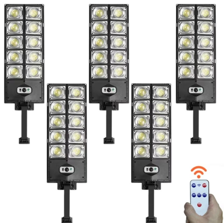LAMPI SOLARE☀️ - SET 4 X LAMPA SOLARA TIP STRADAL 500W 10 CASETE LED SMD