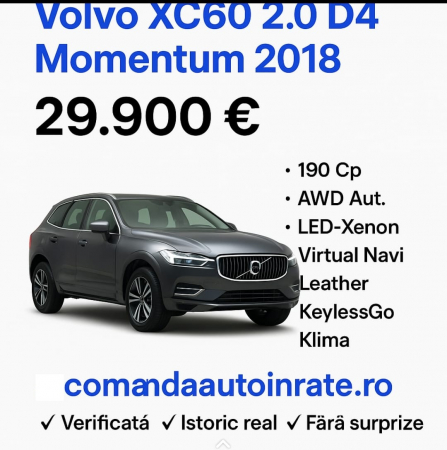Produse - Volvo XC60 2.0 D4 Momentum 190Hp AWD Aut. LED-Xenon Virtual Navi Leather KeylessGo Klima