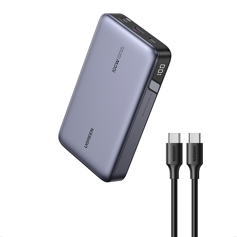 Baterie Externa cu Display Digital, 20000mAh, USB, Type-C, 100W, 5V/3A - Ugreen PB720 (25188) - Black [2]
