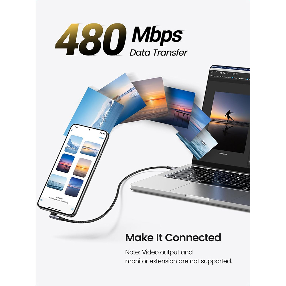 Cablu Ugreen USB-C 100W Mufa L 1m Fast Charge [6]