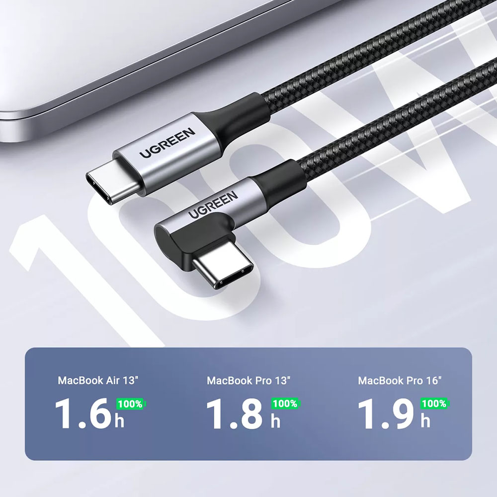 Cablu Ugreen USB-C 100W Mufa L 1m Fast Charge [3]