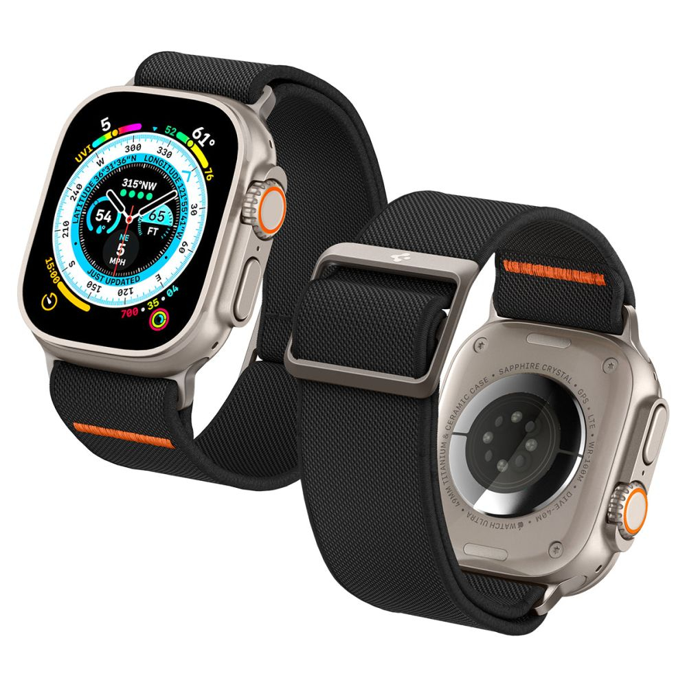 Curea pentru Apple Watch 1/2/3/4/5/6/7/8/9/10/SE/SE 2/Ultra/Ultra 2 (42/44/45/46/49mm) - Spigen Fit Lite Ultra - Black [7]