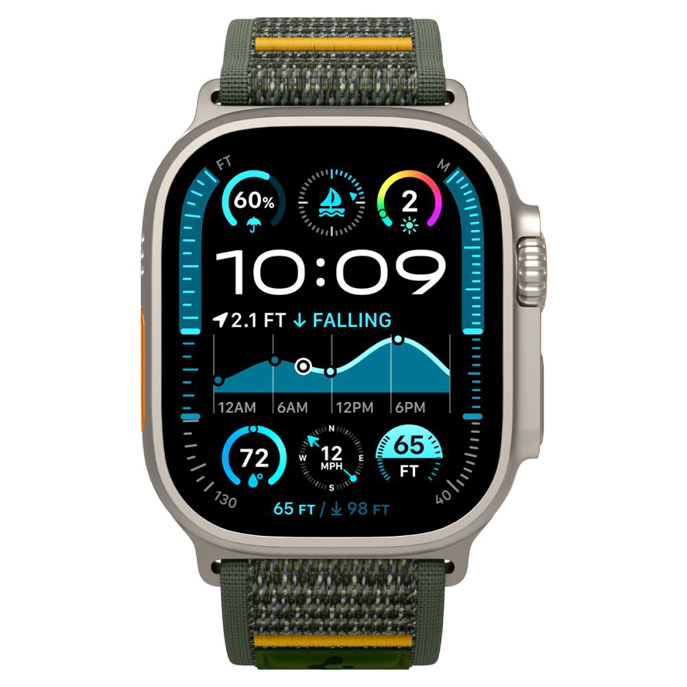 Curea pentru Apple Watch 6  / 7 / 8 / 9 / 10 / SE / SE 2 / Ultra / Ultra 2 (44/45/46/49mm) - Spigen Athlex Air - Active Green [5]