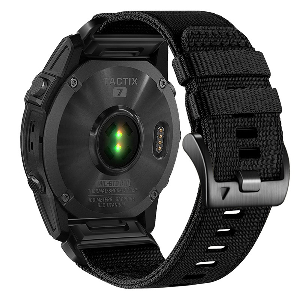 Curea pentru Garmin Fenix 3/3 HR/5X/5X Plus/6X/6X Pro/7X/7X Pro Solar - Techsuit Watchband QuickFit 26mm (W070) - Obsidian Black [2]