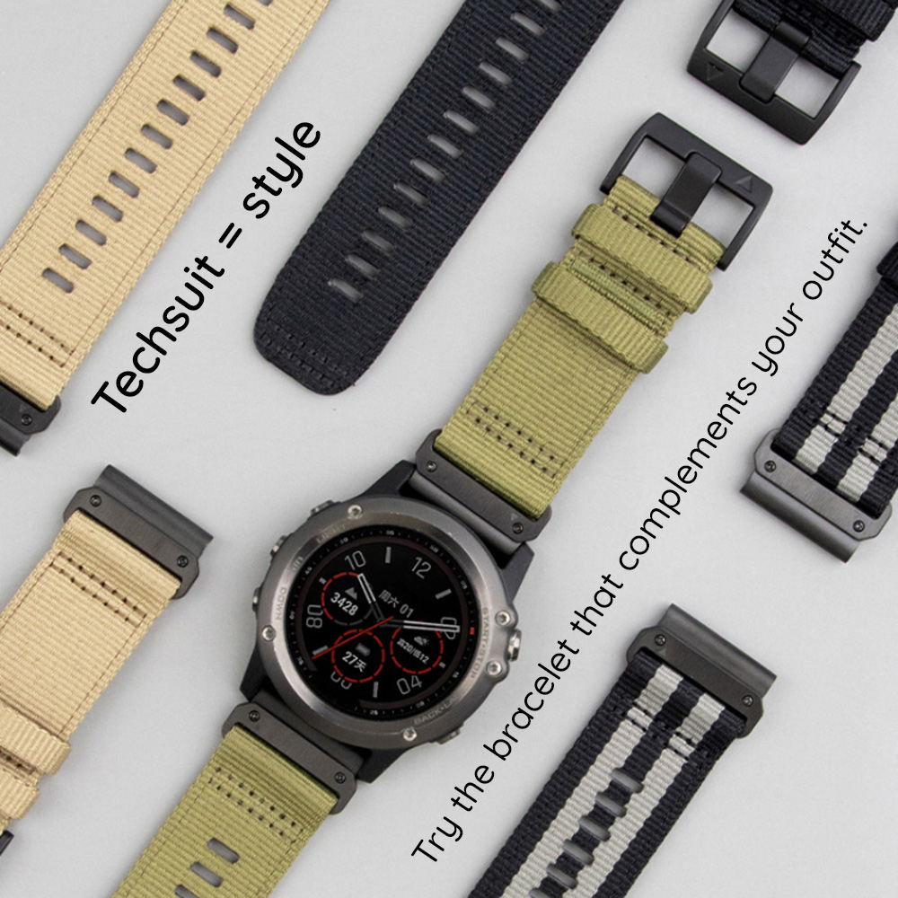 Curea pentru Garmin Fenix 5/5 Plus 6/6 Pro/7/Forerunner 935/945/Approach S60 - Techsuit Watchband QuickFit 22mm (W070) - Orange Blossom [4]