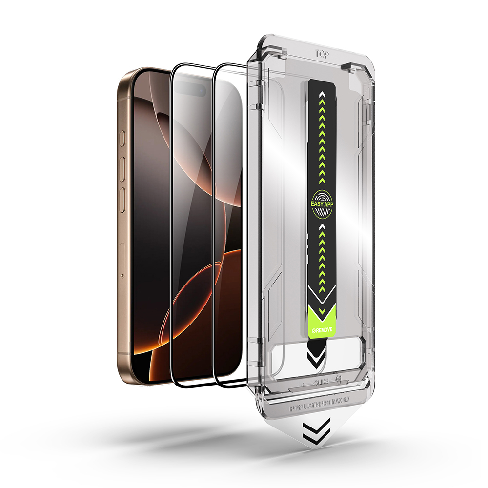 Folie pentru iPhone 15 Plus / iPhone 16 Plus (set 2) - Techsuit TitanGlass FullCover - Black [2]
